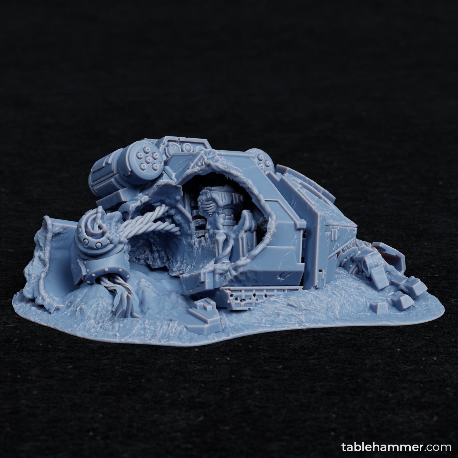 Crashed Heavy Space Walker with Corpse Terrain for DnD or Warhammer (unpainted)