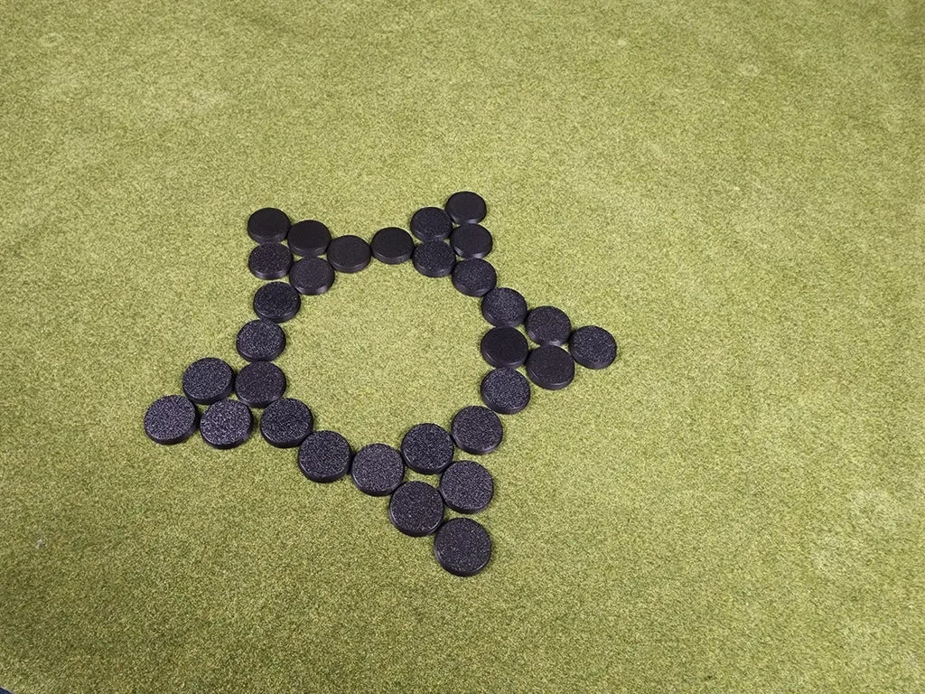 25mm Round Bases - Plain Beveled Bases - Wargaming Old School Bases