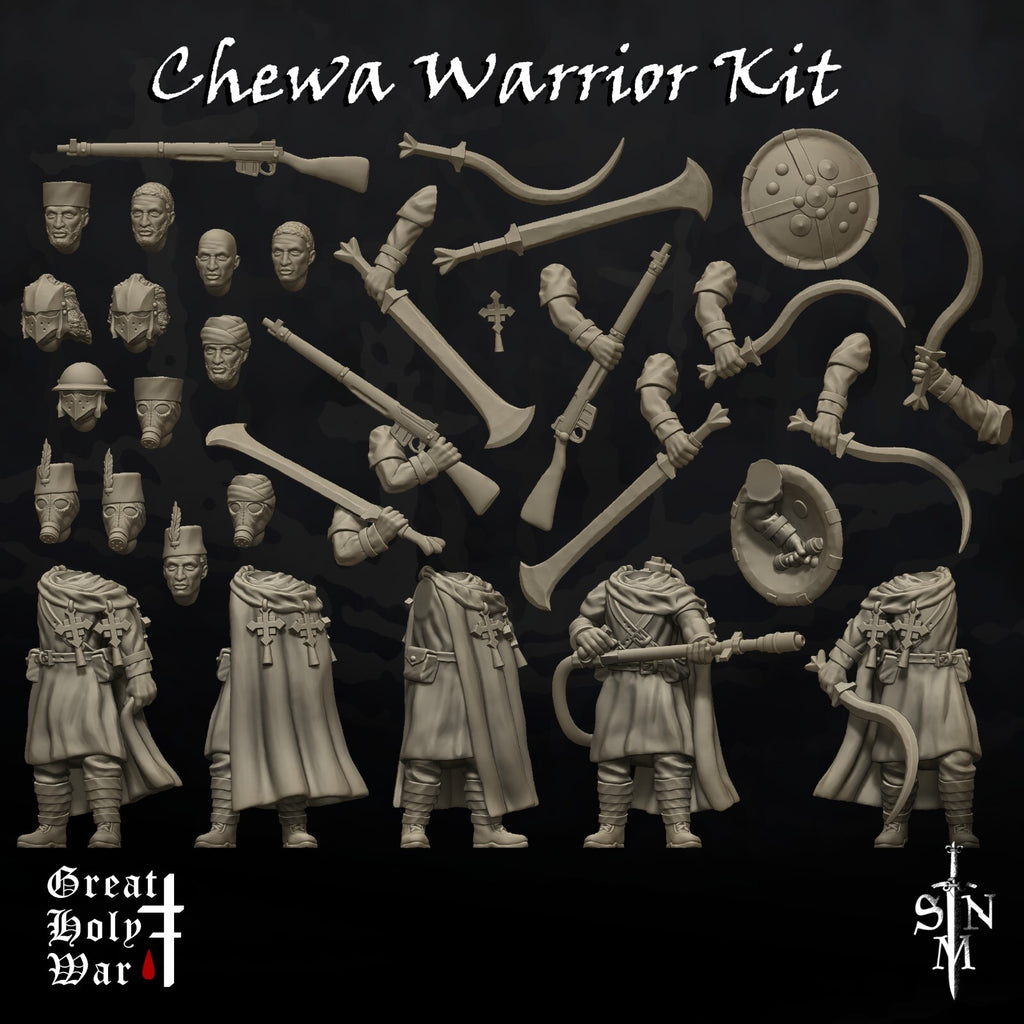 Chewa Warrior Kit - DIY Trench Crusade Infantry Kit - Foot Soldiers