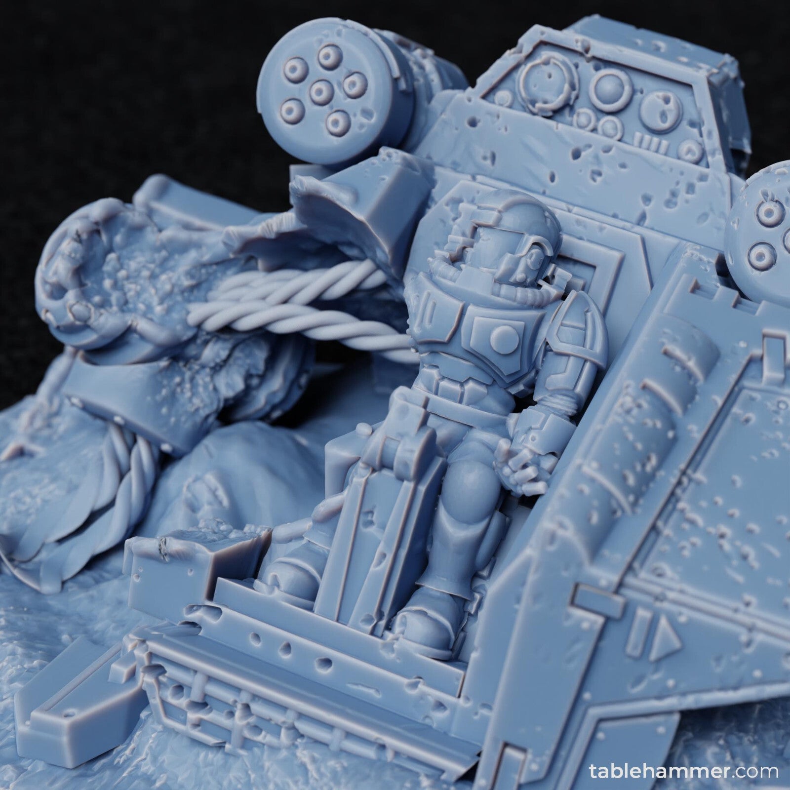 Crashed Heavy Space Walker with Corpse Terrain for DnD or Warhammer (unpainted)