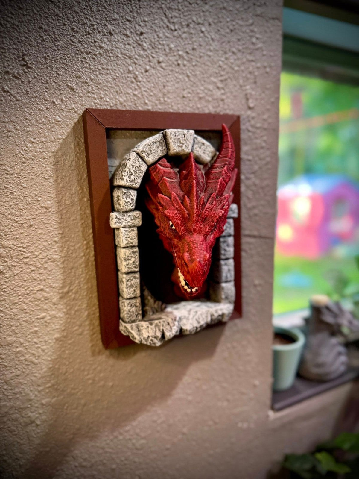 Dragon Picture Nook - Draconic Decoration - Wall Wyrm (unpainted)