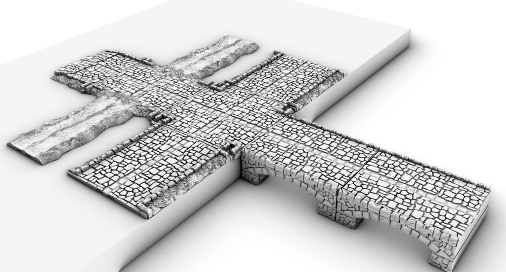 Kings Road and Town Square Terrain - Cobblestone Bridge and Pathways-Dirt Avenue