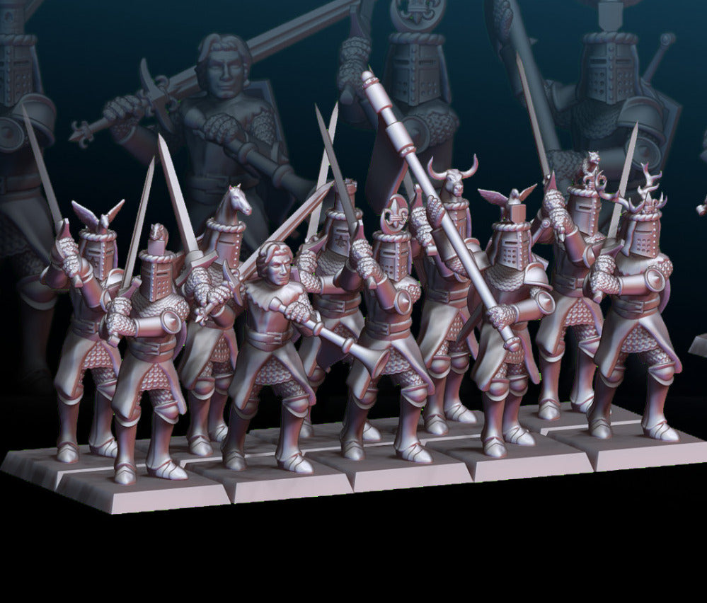Foot Knights with Greatswords - Crusader Infantry with Two-handed Swords