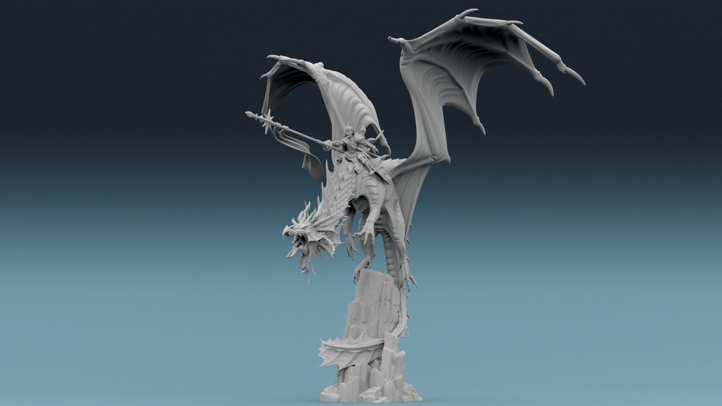 Elven Lord Mounted on Dragon