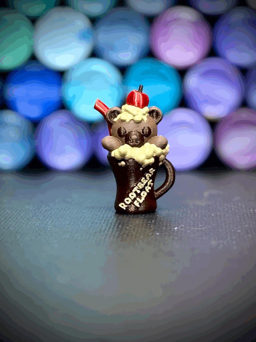 Rootbear Float - Cute Bear Magnet, Keychain, Figurine (unpainted)
