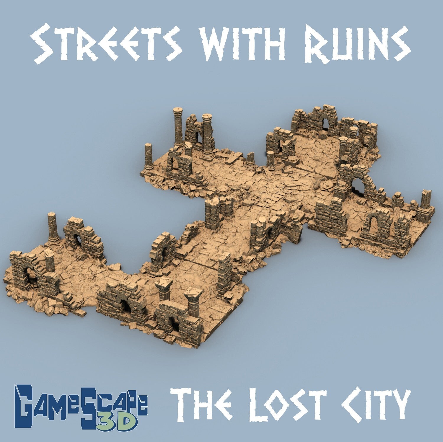 Lost City Streets Ruins with Expansion Option - Ruined Roads - Crater Dirt Path