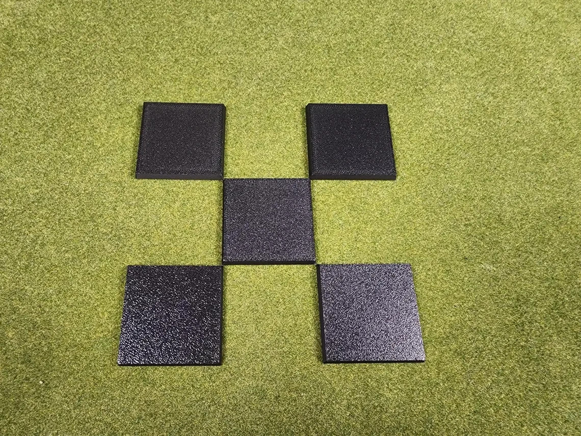 50mm Square Bases - Plain Beveled Bases - Wargaming Old School Bases