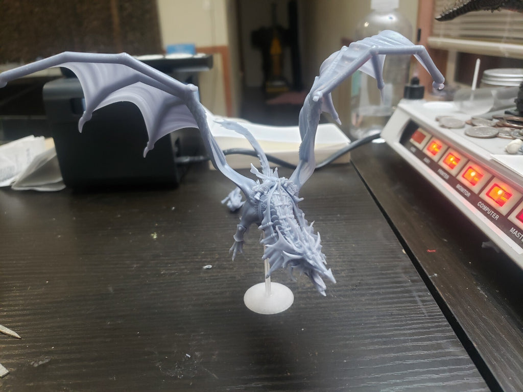 Elven Mage Mounted on Drake - Fire Breathing Dragon