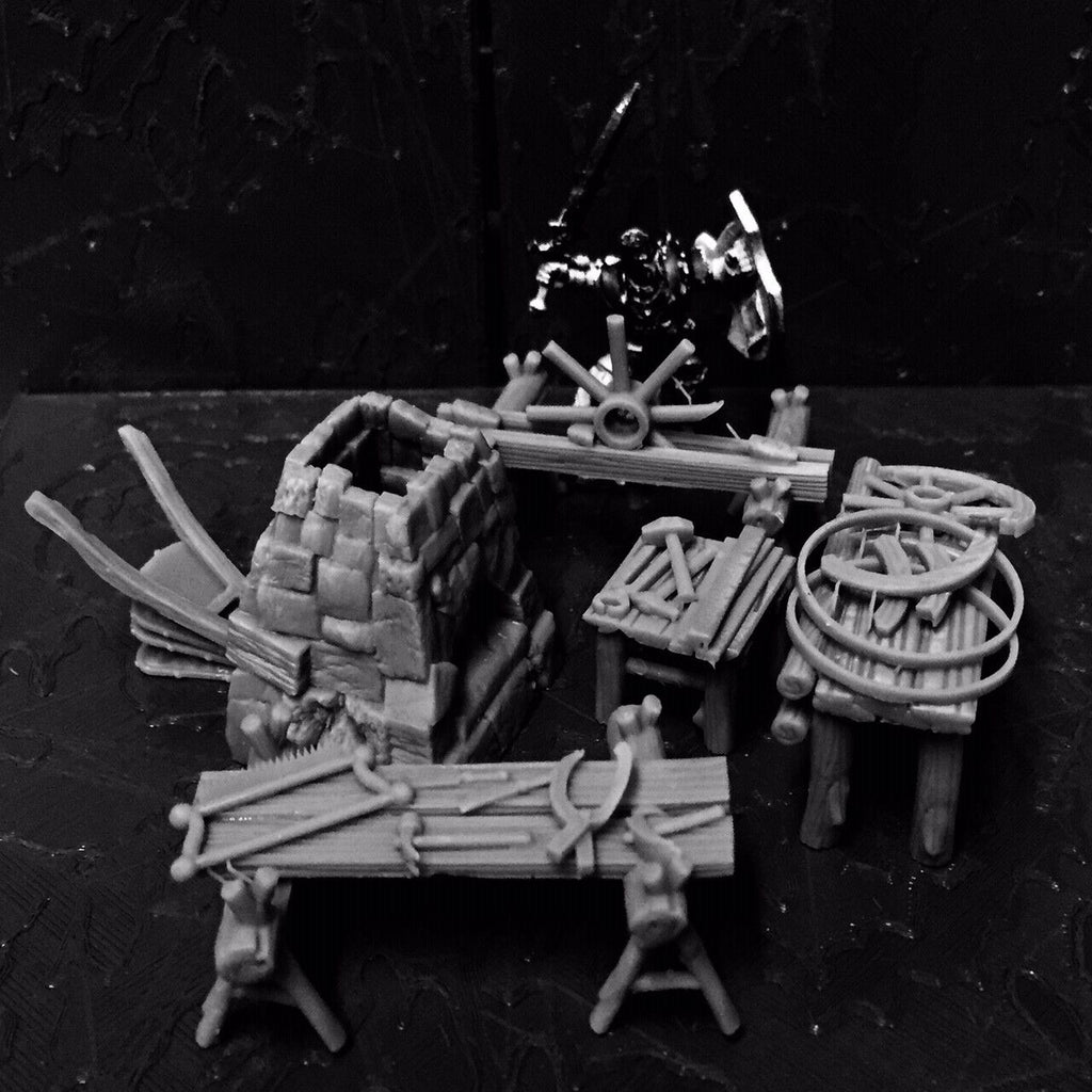 Wheel Wright and Small Smith - Work Benches - Ironworks - Blacksmith Tools