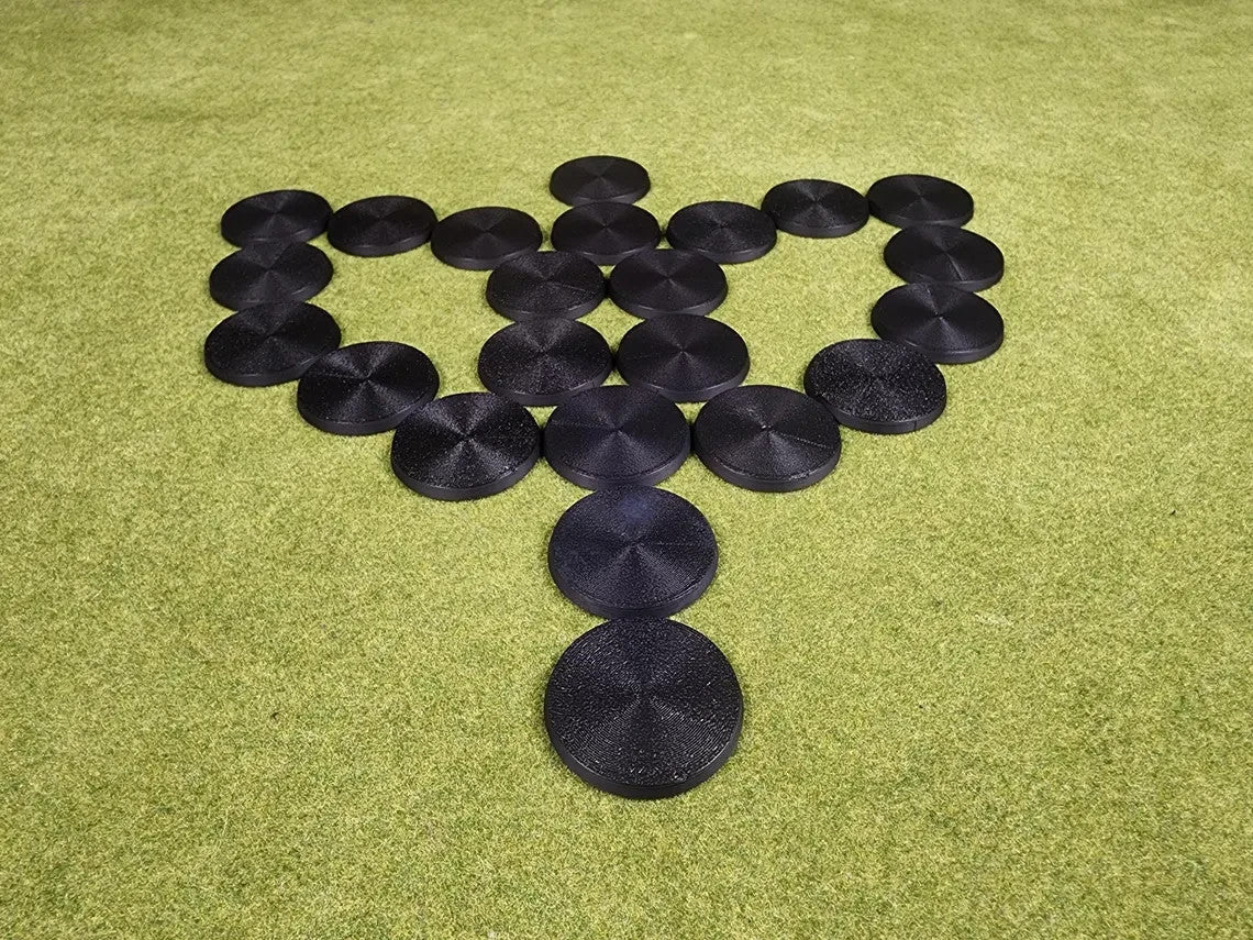 40mm Round Bases - Plain Beveled Bases - Wargaming Old School Bases
