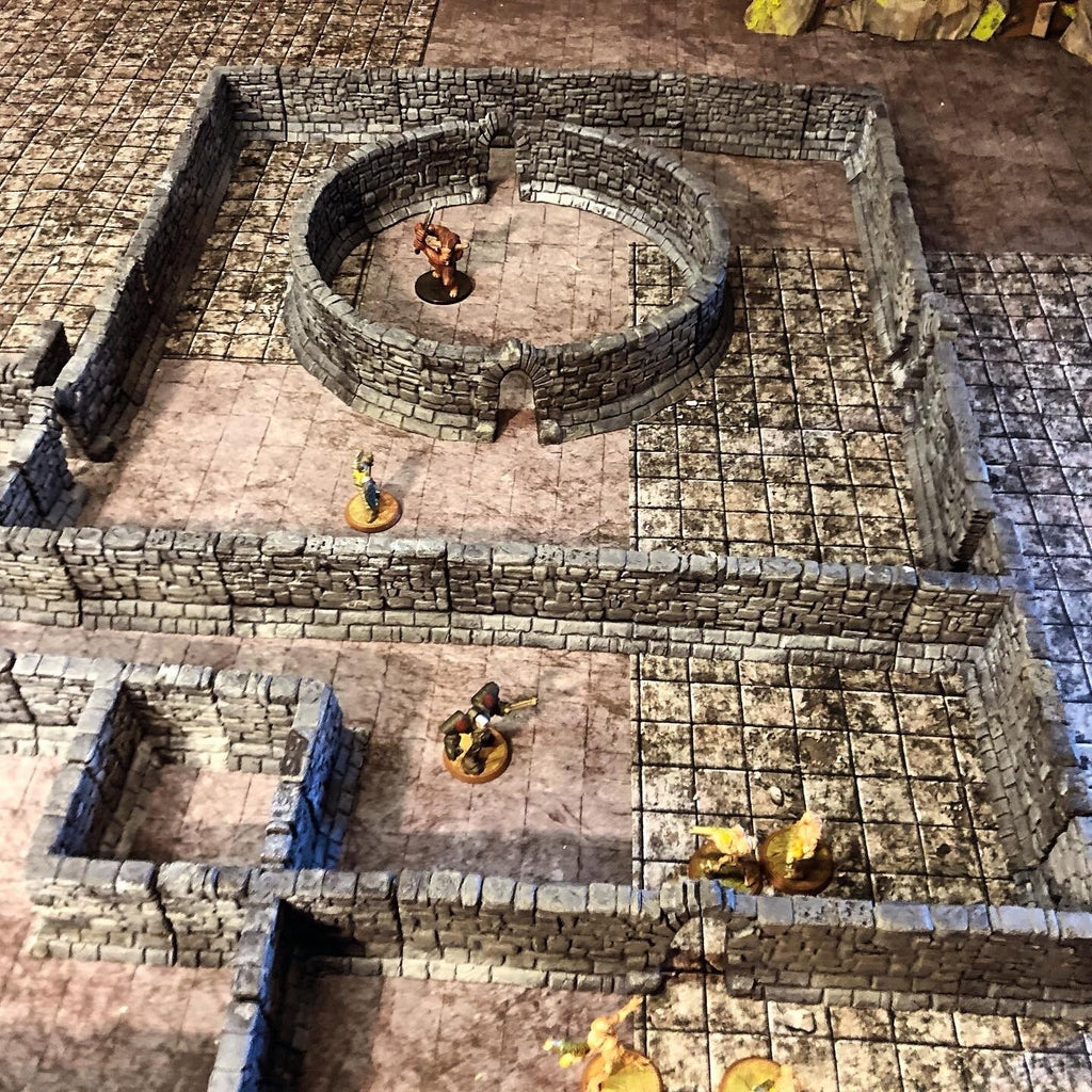 Interior Dungeon Walls18 Walls, scatter and modular with 6x2mm Magnet Slots