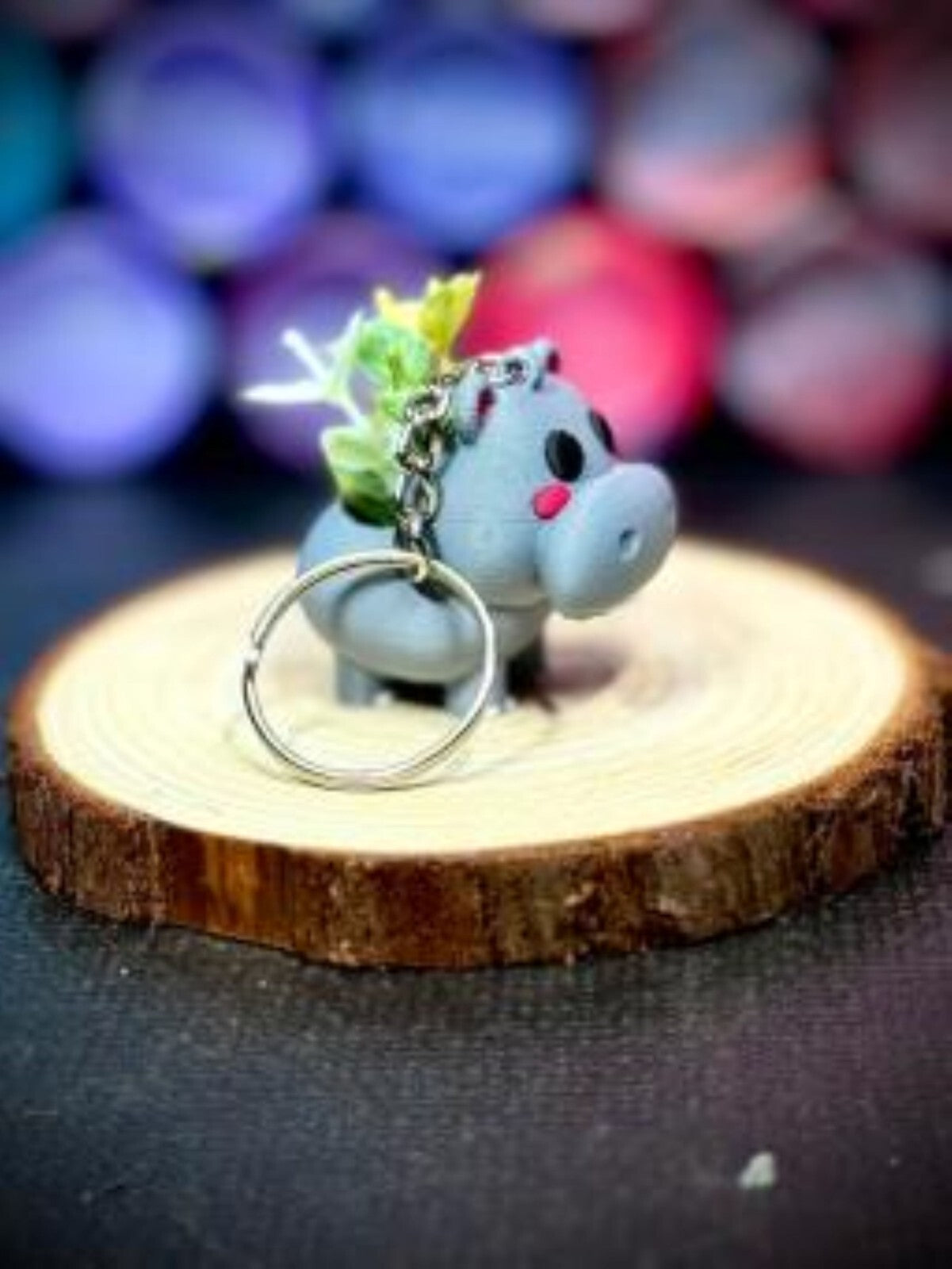 Hippopotamus Planter, Mini Planter, Keychain, and Magnet - Animal Foliage Holder (unpainted)