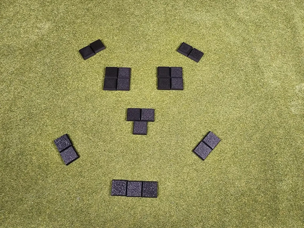 20mm Square Bases - Plain Beveled Bases - Wargaming Old School Bases