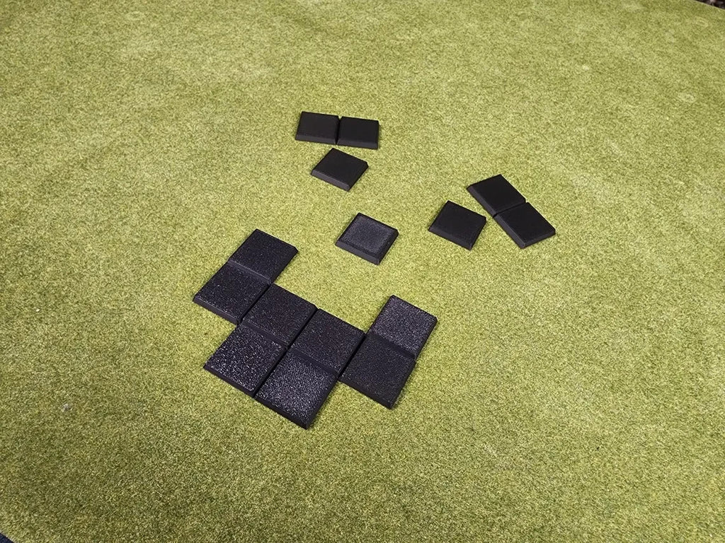 30x30mm Square Bases - Plain Beveled Bases - Wargaming Old School Bases