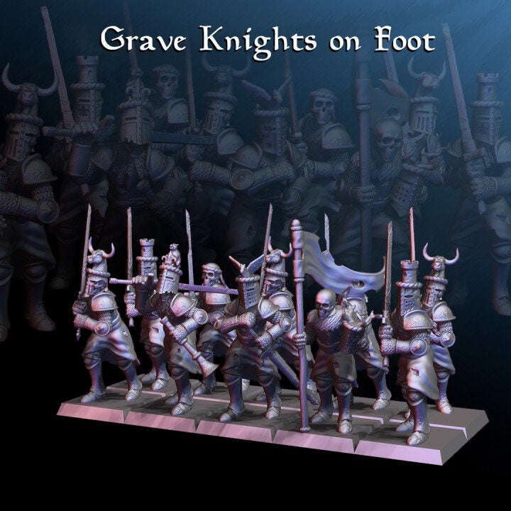 Grave Knights On Foot - Elite Skeleton Infantry - Wight Guard