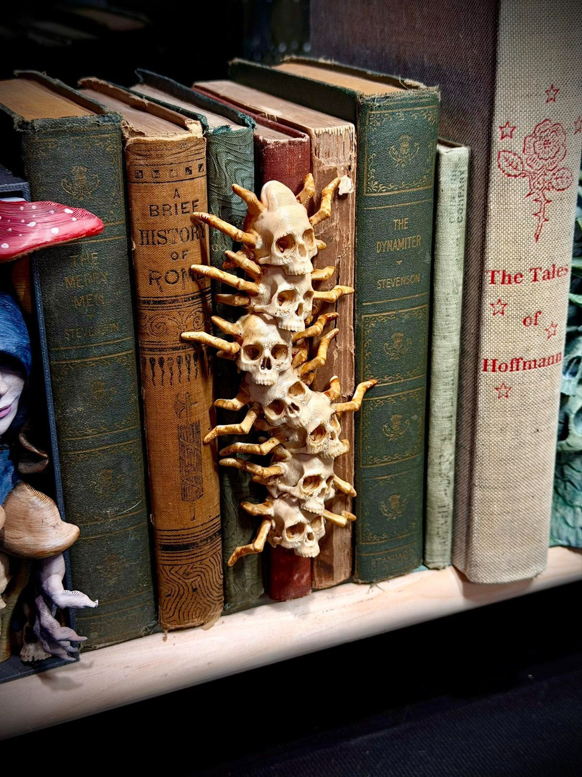 Skull Centipede Spine Hugger - Gothic Decor - Book Decor (unpainted)