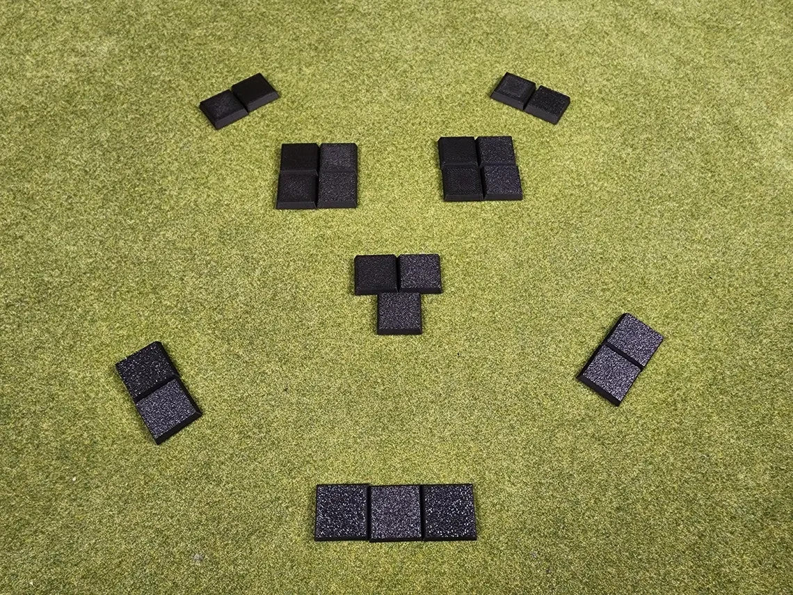 20mm Square Bases - Plain Beveled Bases - Wargaming Old School Bases