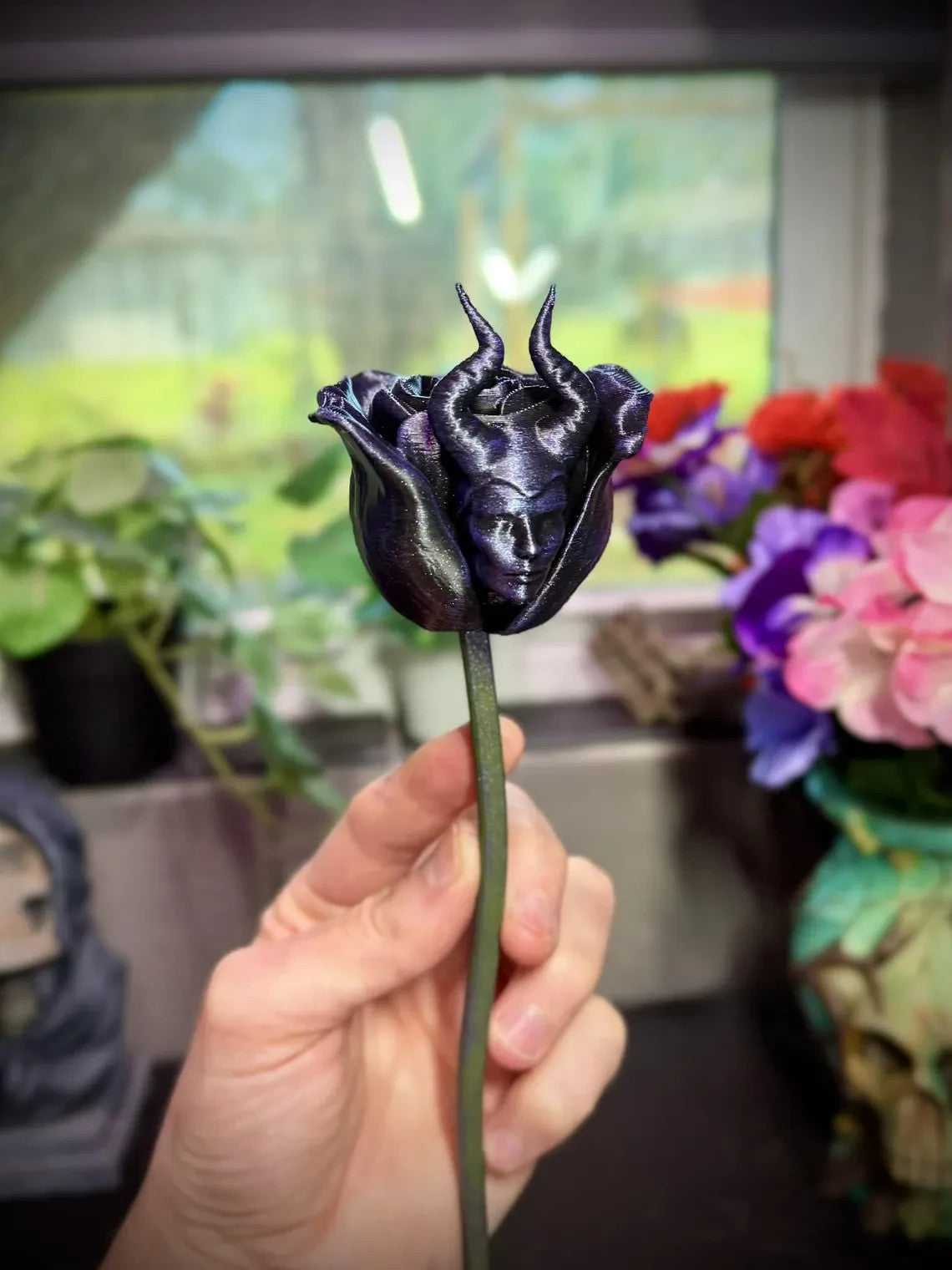 Maleficent Rose - Halloween Spooky Art (unpainted)