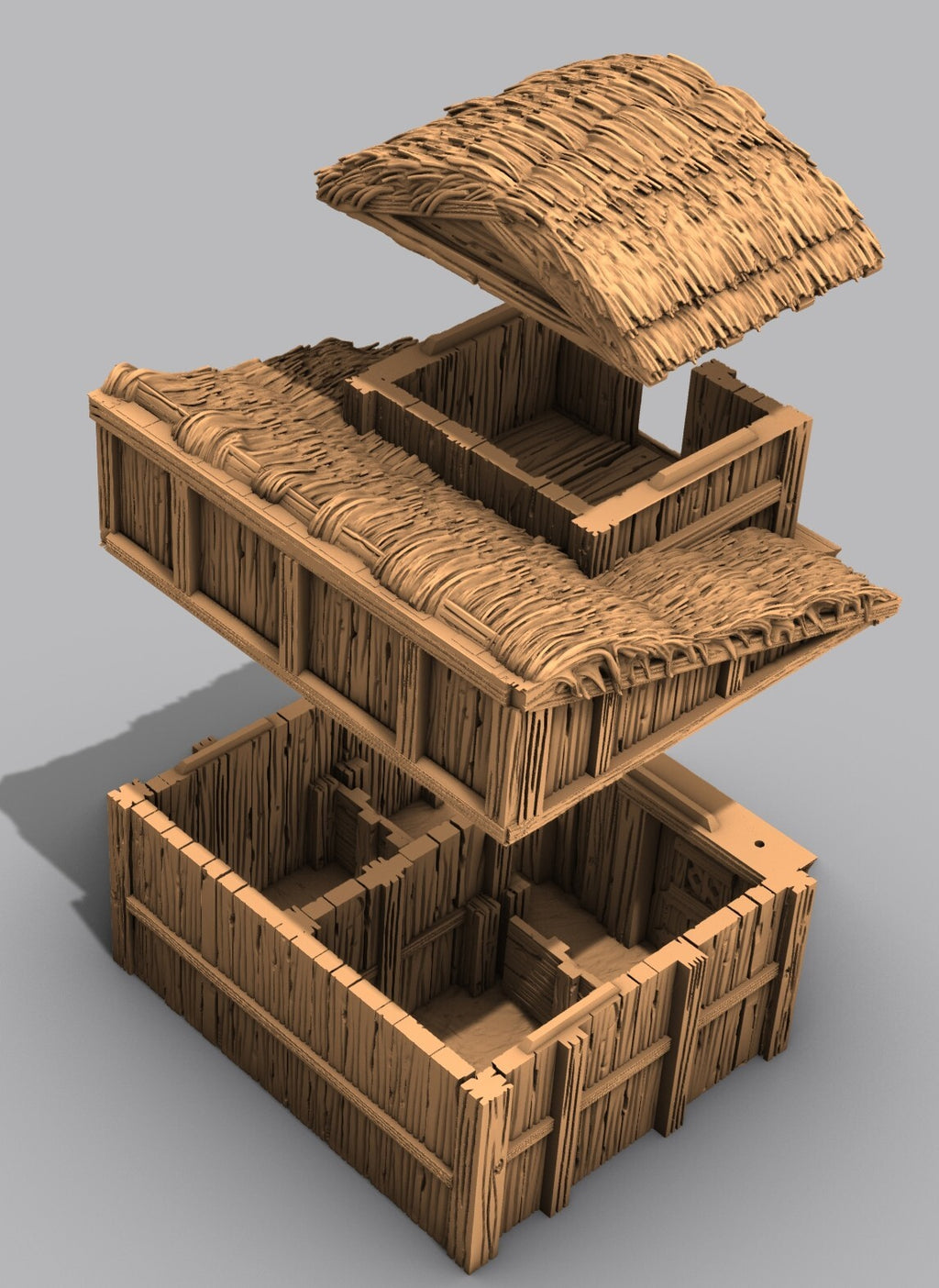 Side Stable - Mini Terrain - Small Home Building - Timber Hut - Row House