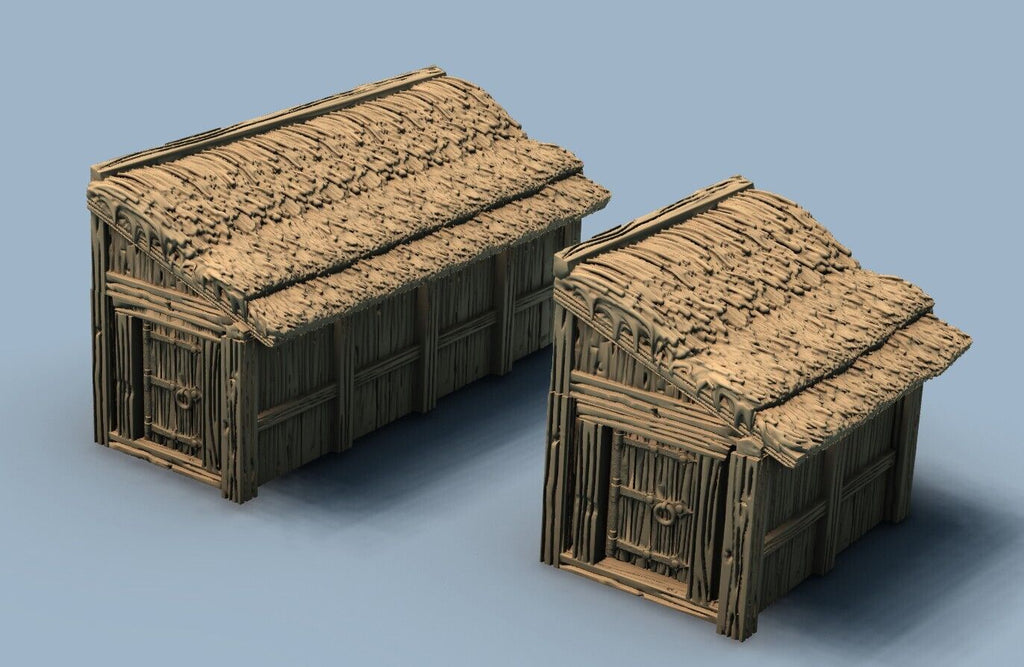 Side Shed - Small Building Terrain - Thatch Hut - Mini Shelter - Mini Edifice