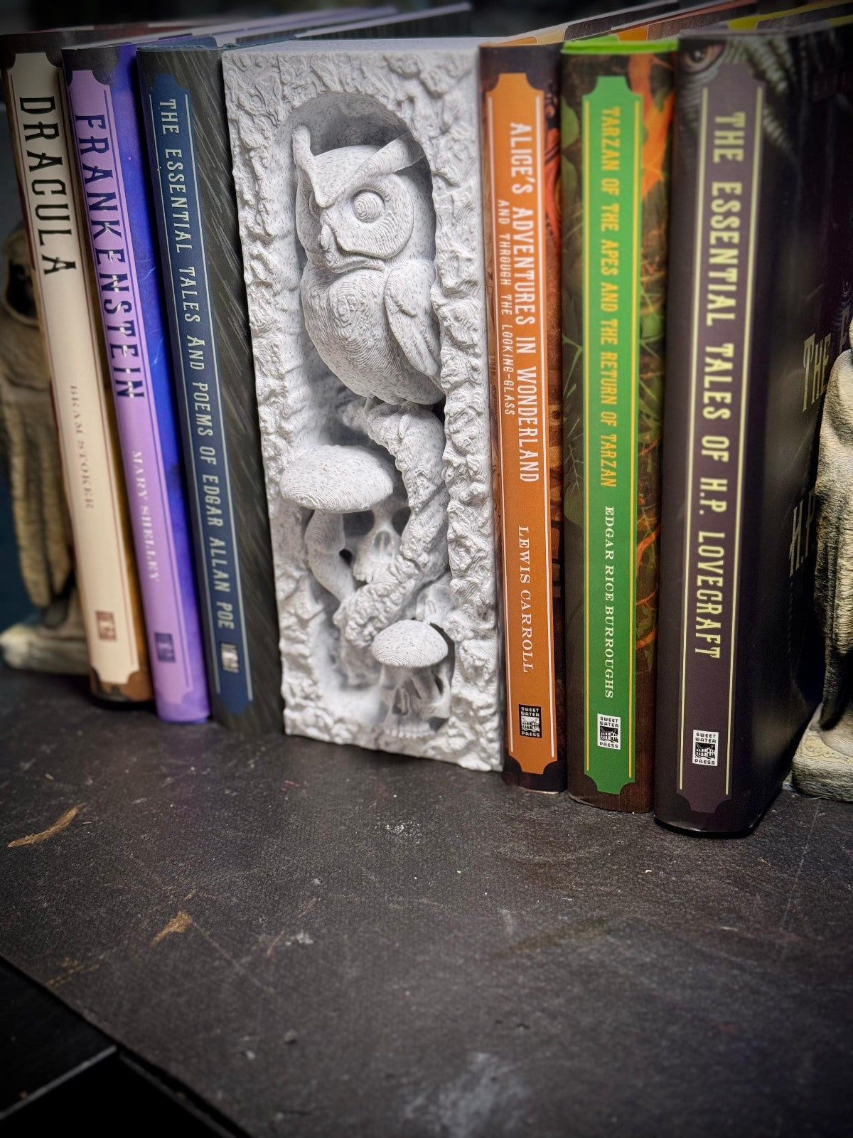 Owl Skull and Mushroom Book Nook - Bookshelf insert (unpainted)