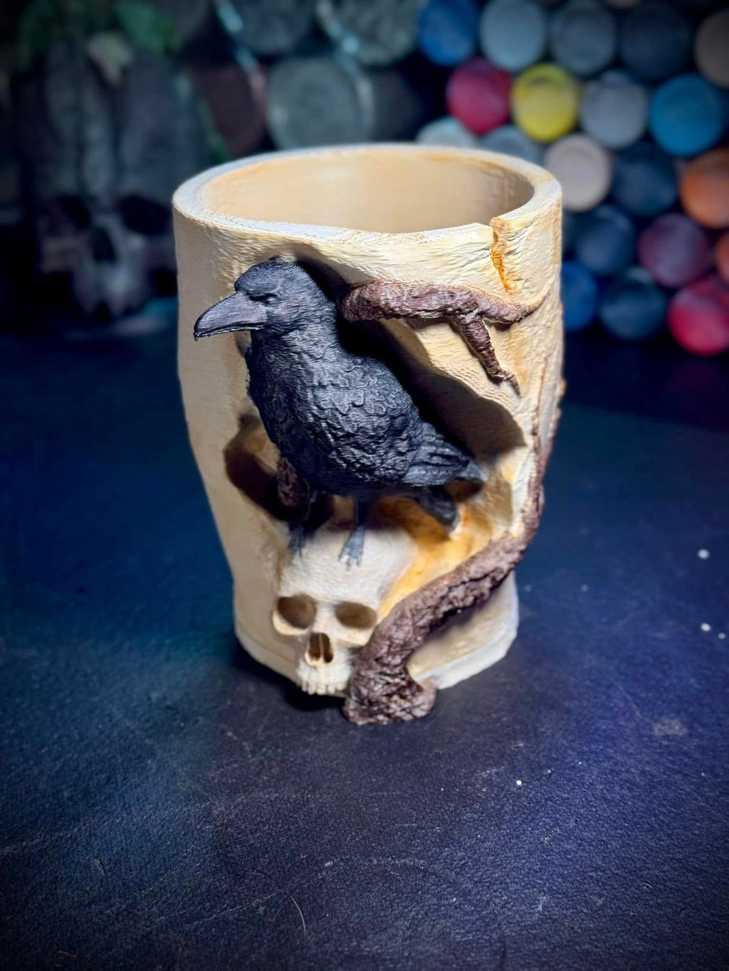 The Raven's Skull Planter - Edgar Allen Poe's Favorite Planter (unpainted)