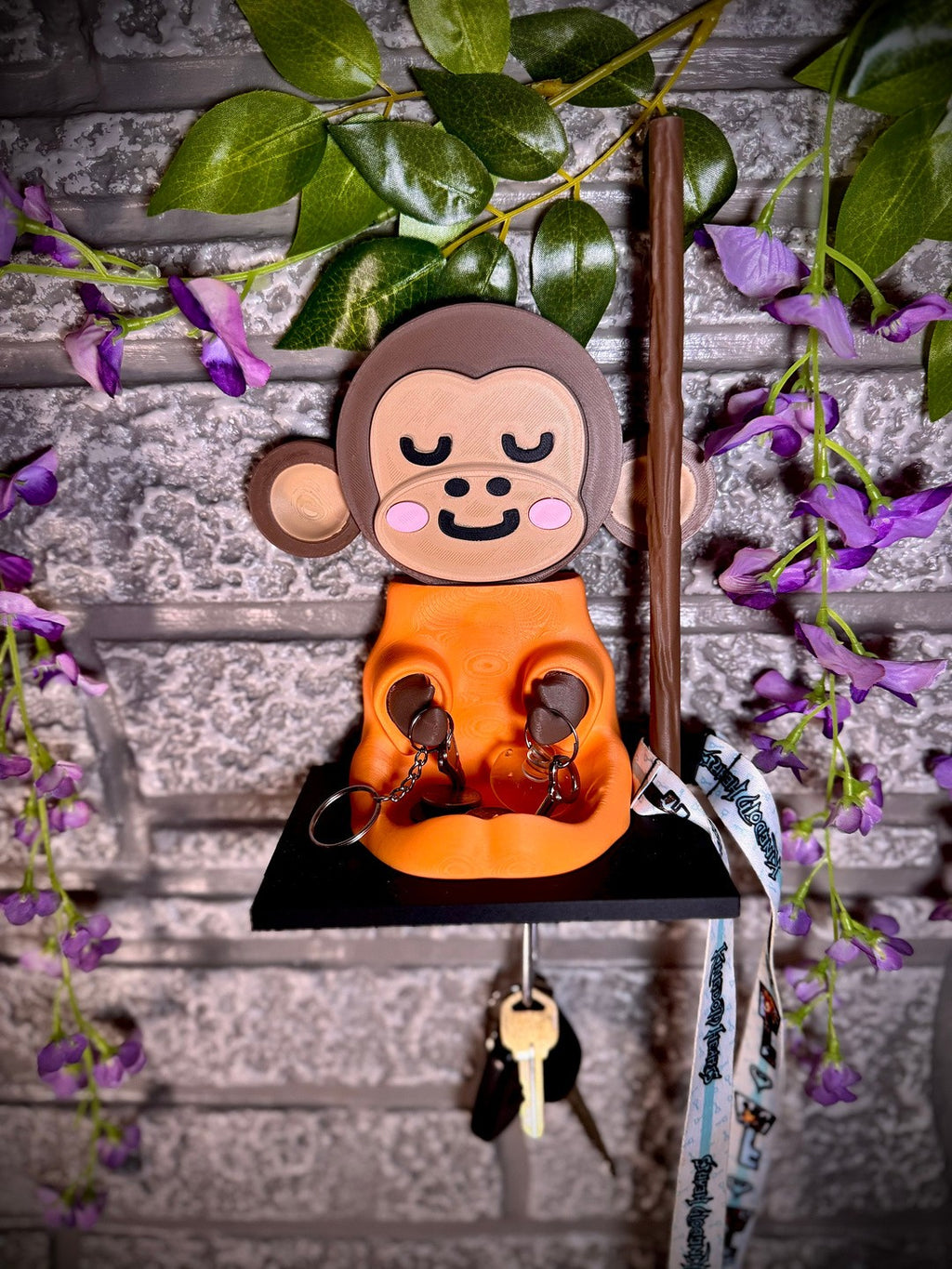 Monk-key Holder - Decorative Wall hanger and Organizer (unpainted)