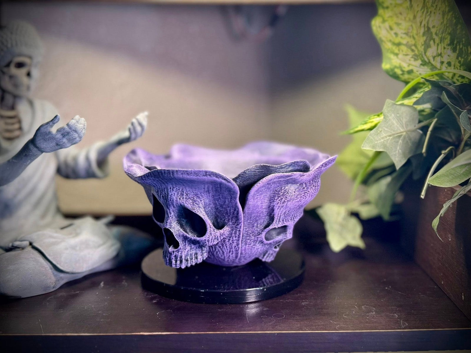 The Forbidden Rose Decorative Bowl - Rose Style Bowl with Skulls (unpainted)