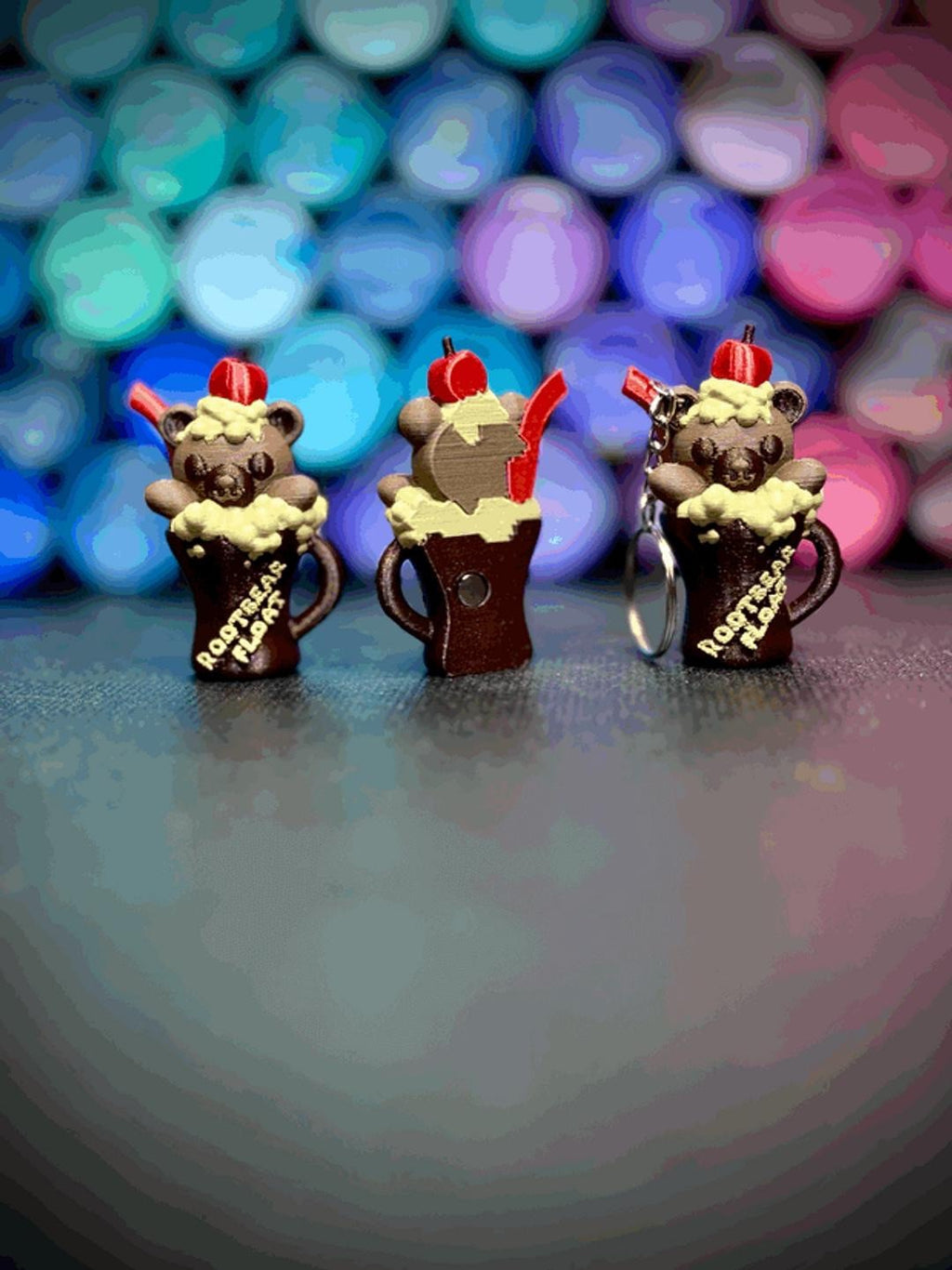 Rootbear Float - Cute Bear Magnet, Keychain, Figurine (unpainted)