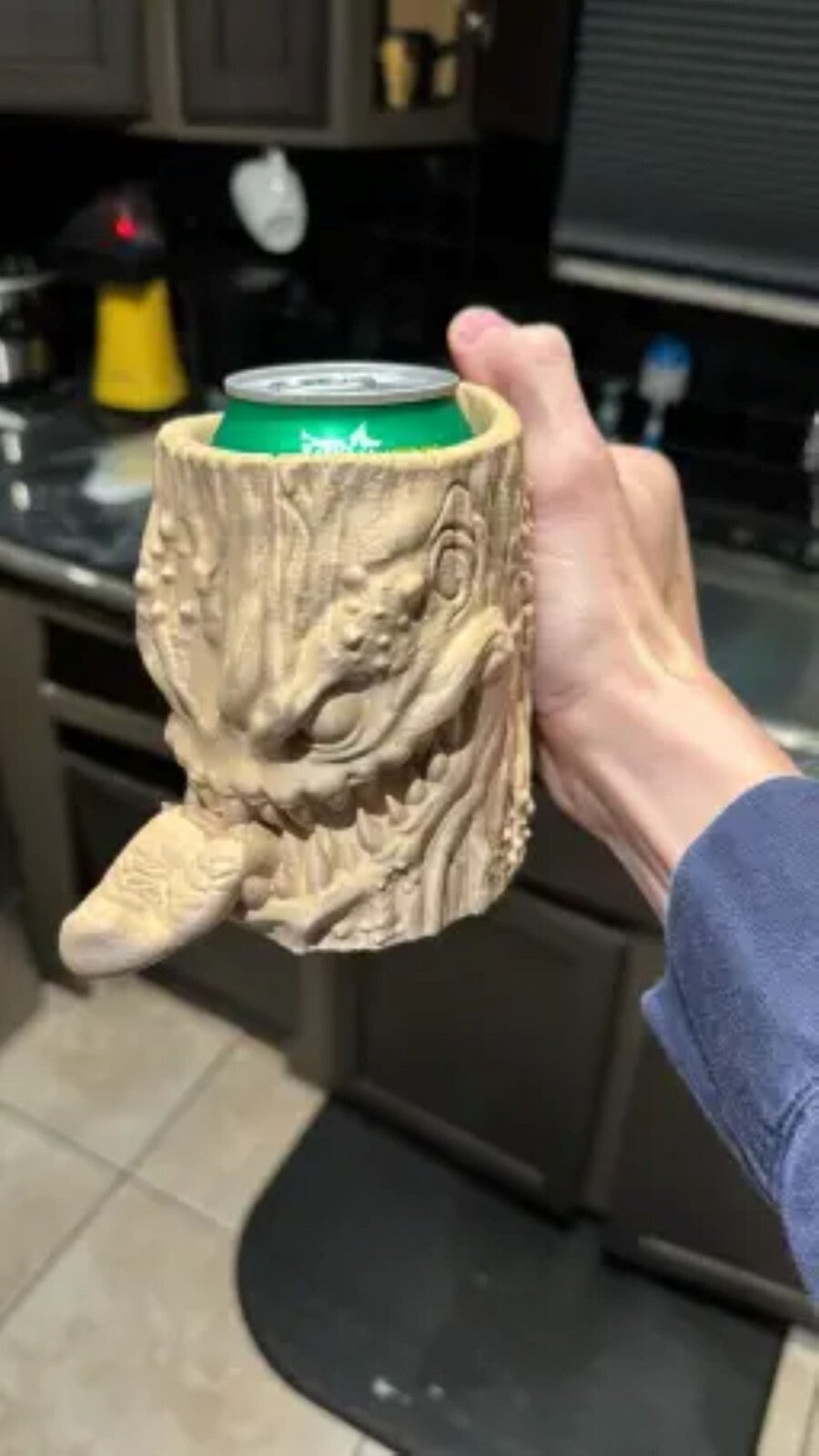 Mimic Can Holder - Gothic Beverage Koozie - Mythic Mug DnD Drink Keeper