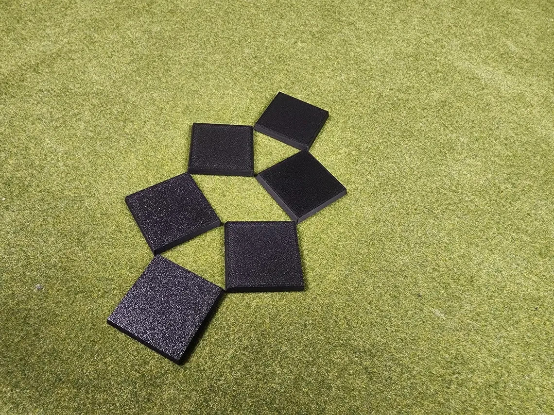40mm Square Bases - Plain Beveled Bases - Wargaming Old School Bases