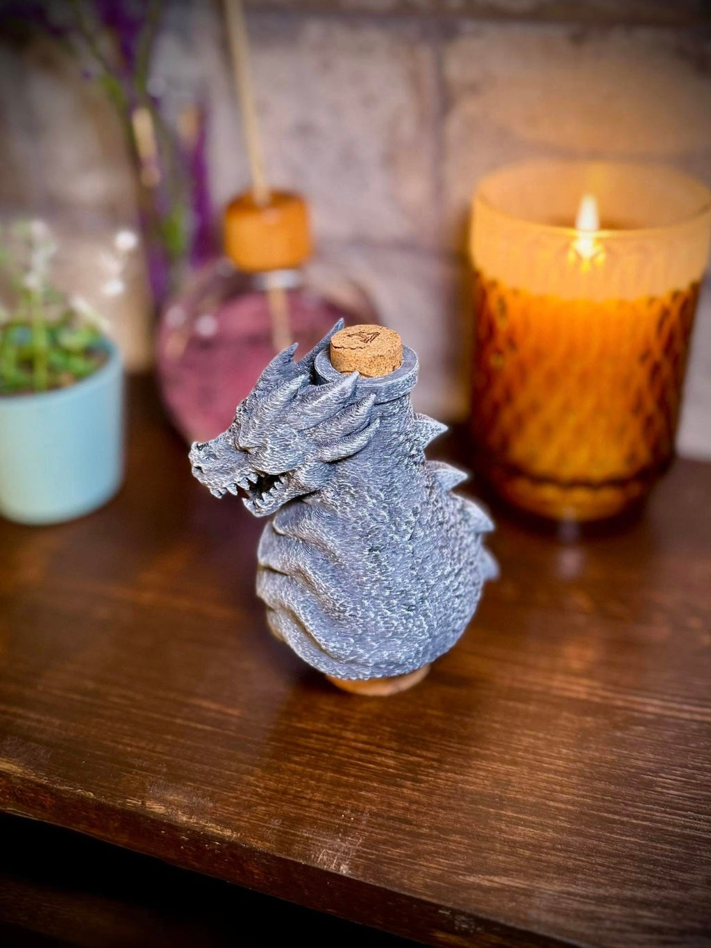 Dragon Potion Bottle - Magical Elixir  - Potion of Draconic Might (unpainted)