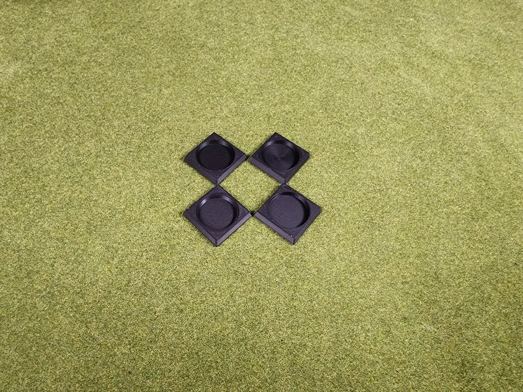 20mm Round to 25mm Square Base Adapters - Base Conversions Wargaming Old School
