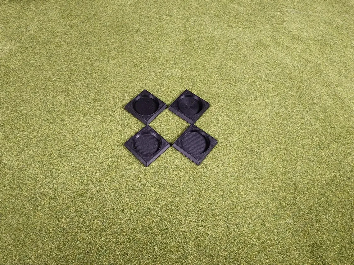20mm Round to 25mm Square Base Adapters - Base Conversions Wargaming Old School