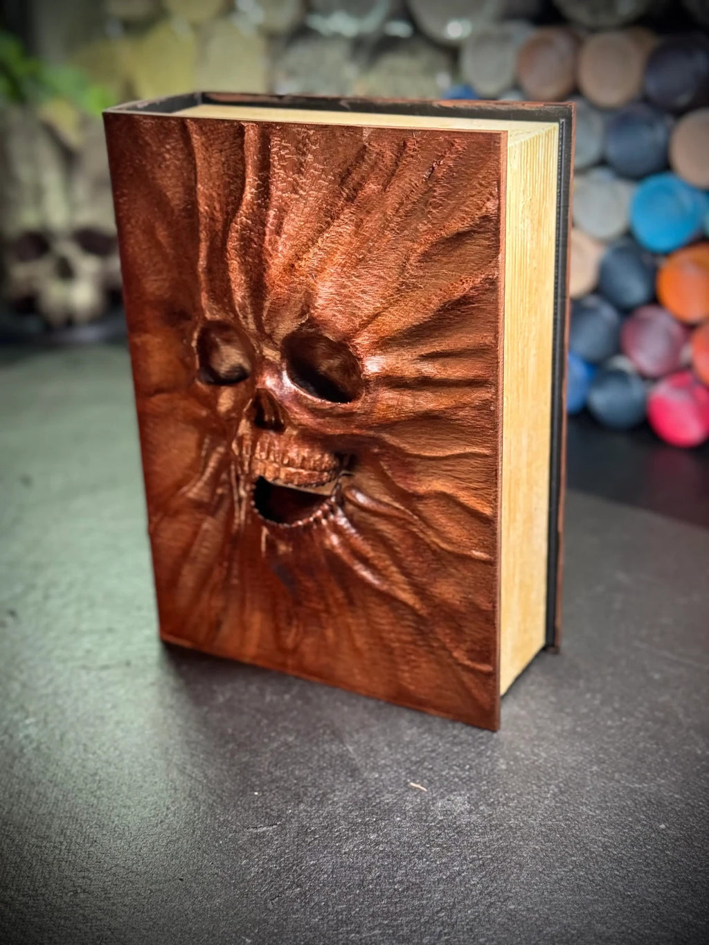 Skull Book Box - Book of Vile Darkness Inspired Decorative Container (unpainted)