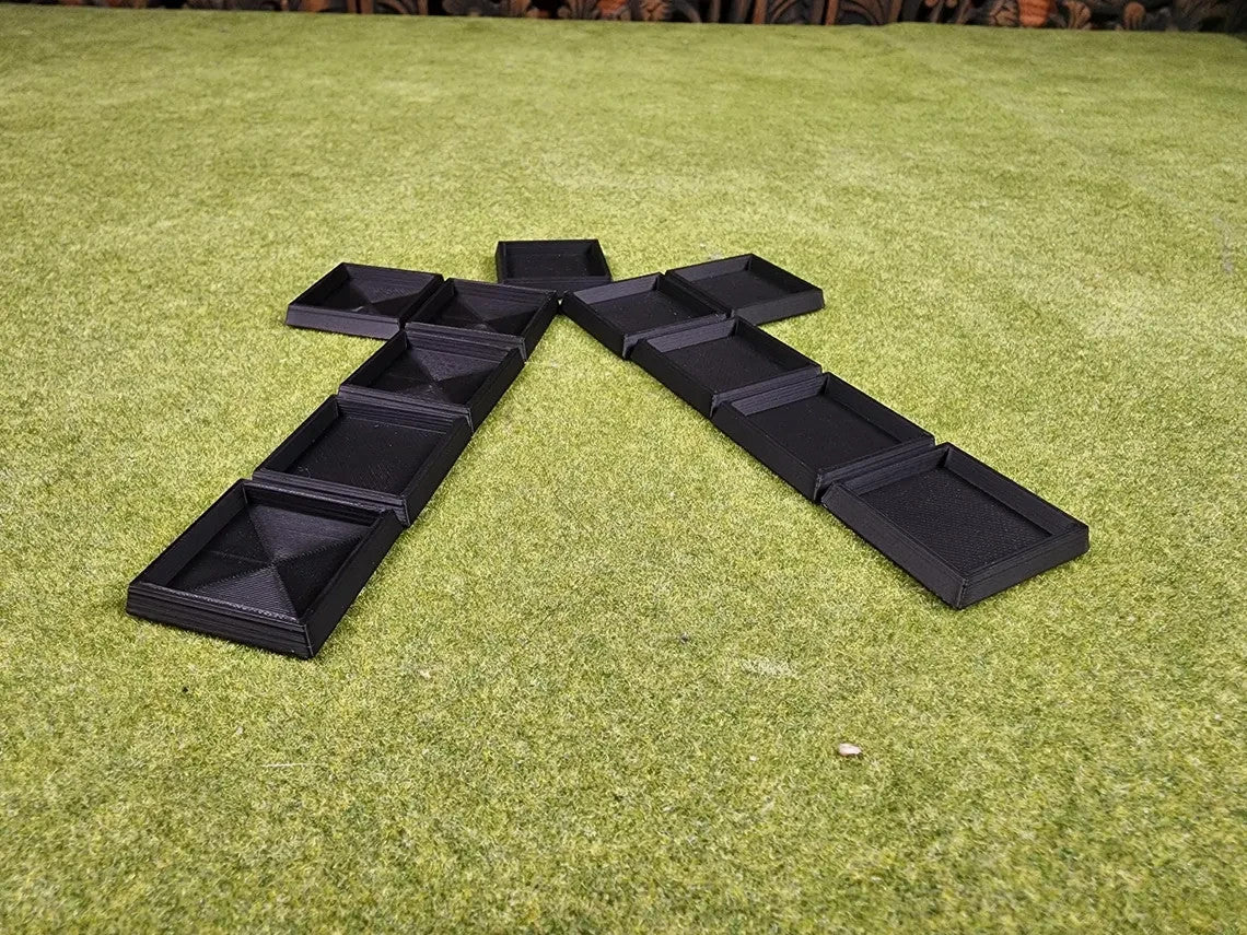 25mm Square to 30mm Square Base Adapters - Base Conversions Wargaming Old School