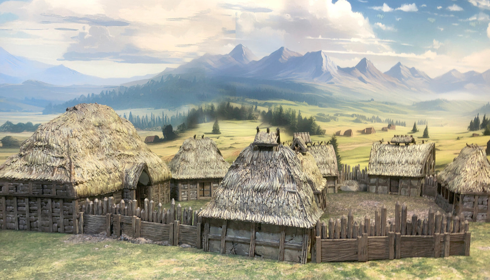Rural Peasant Village - Dark Age Grass Huts - Country Hamlet Tabletop Terrain