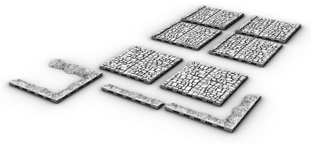 Kings Road and Town Square Terrain - Cobblestone Bridge and Pathways-Dirt Avenue