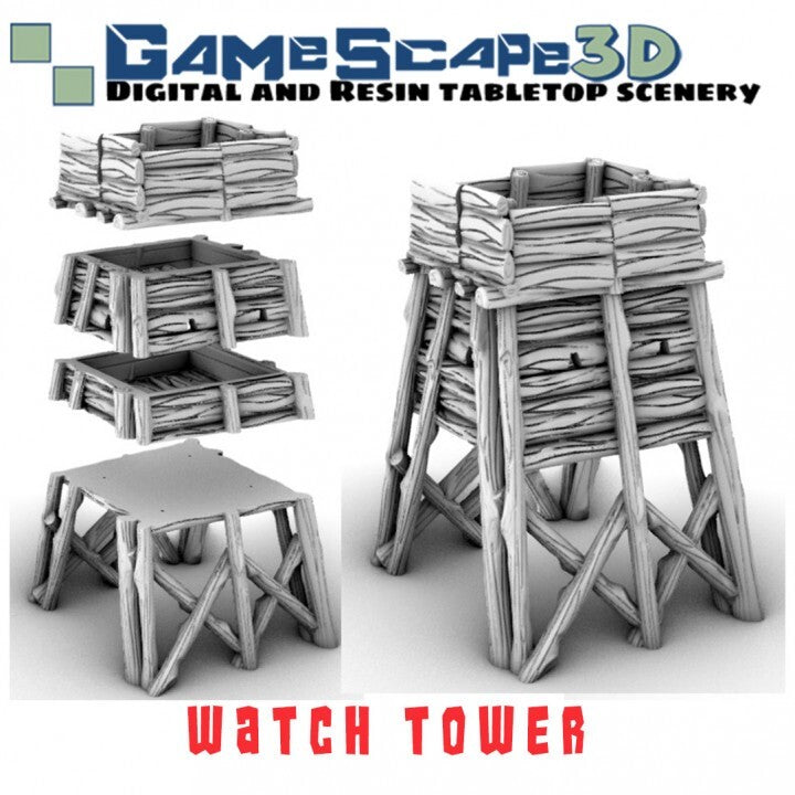 Primitive Watchtower - Timber Post Terrain - Small Building - Observatory