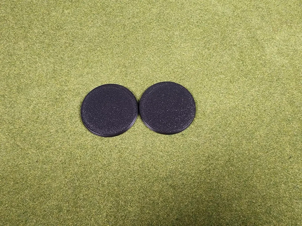 60mm Round Bases - Plain Black Beveled Bases - Wargaming Old School Bases