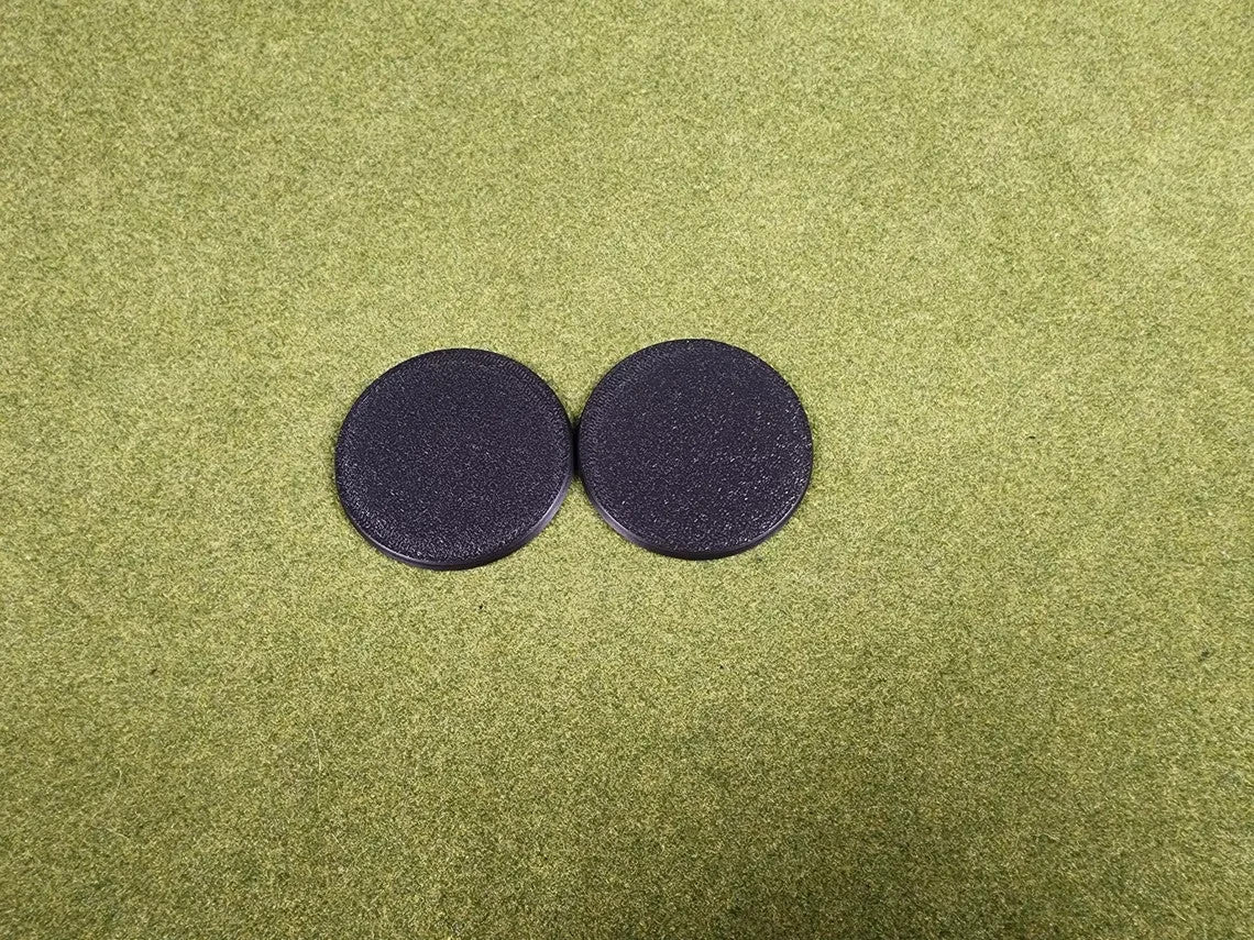 60mm Round Bases - Plain Black Beveled Bases - Wargaming Old School Bases