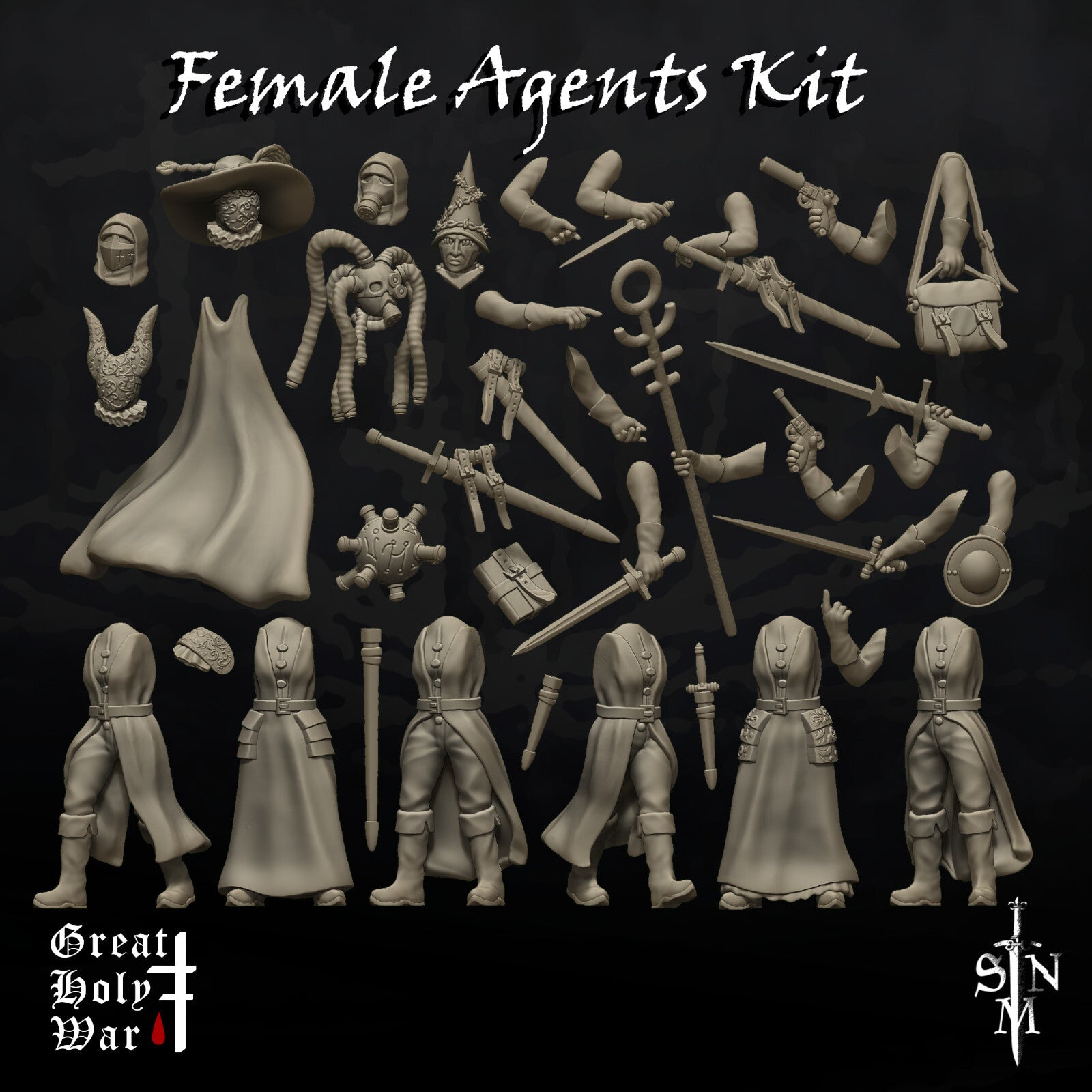 Great Holy War: Female Agents Kit - Bomb Witch - Medic - Trench Crusaders