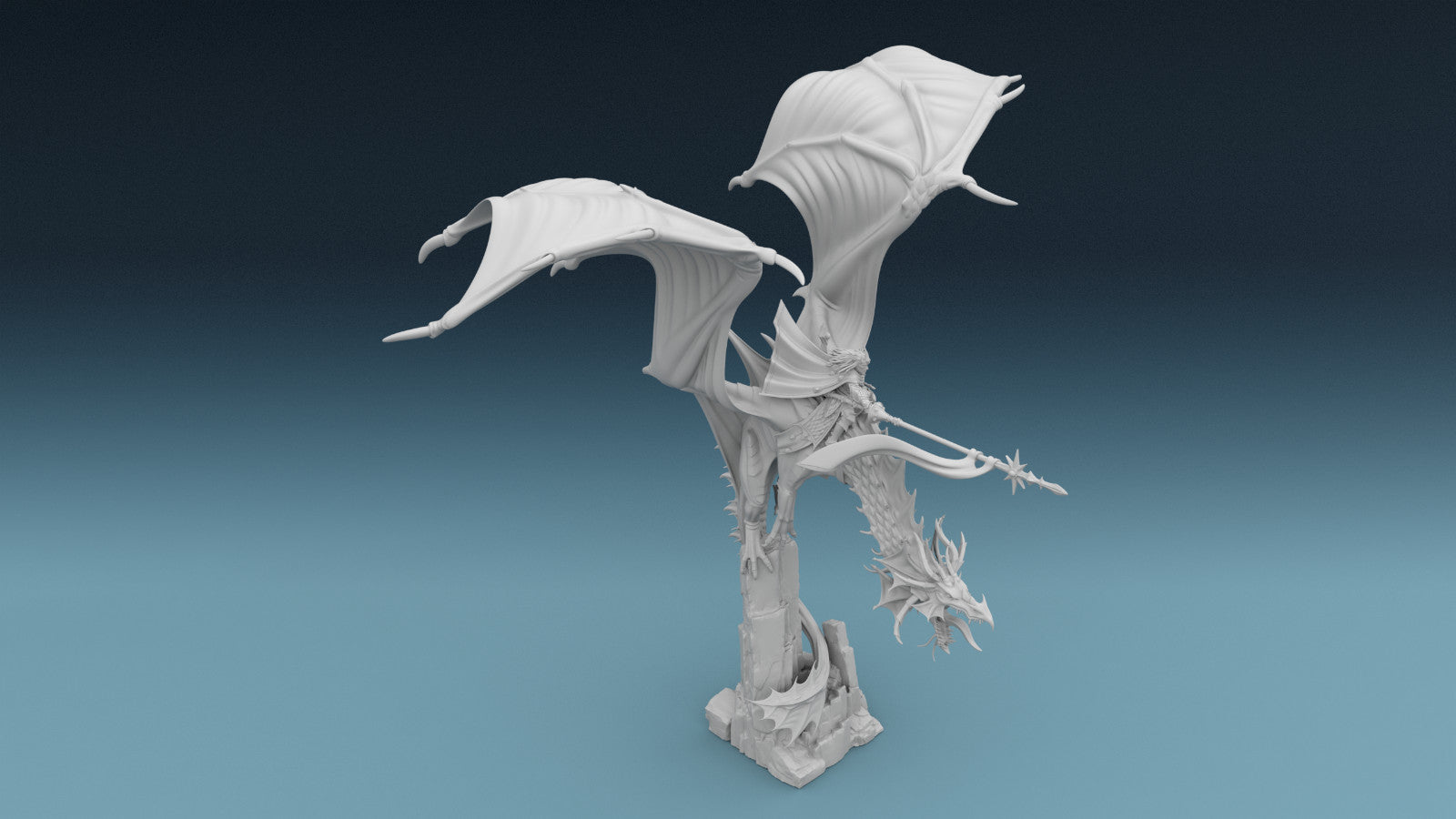 Elven Lord Mounted on Dragon