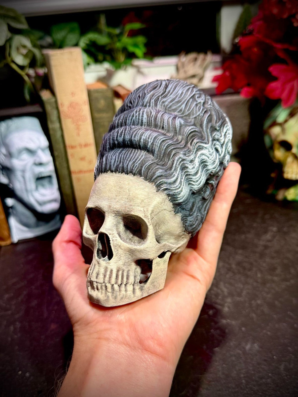 Skull of Frankenstein's Bride - Halloween Decor (unpainted)
