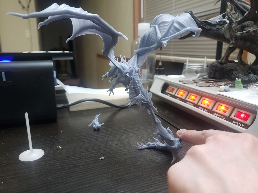 Elven Mage Mounted on Drake - Fire Breathing Dragon