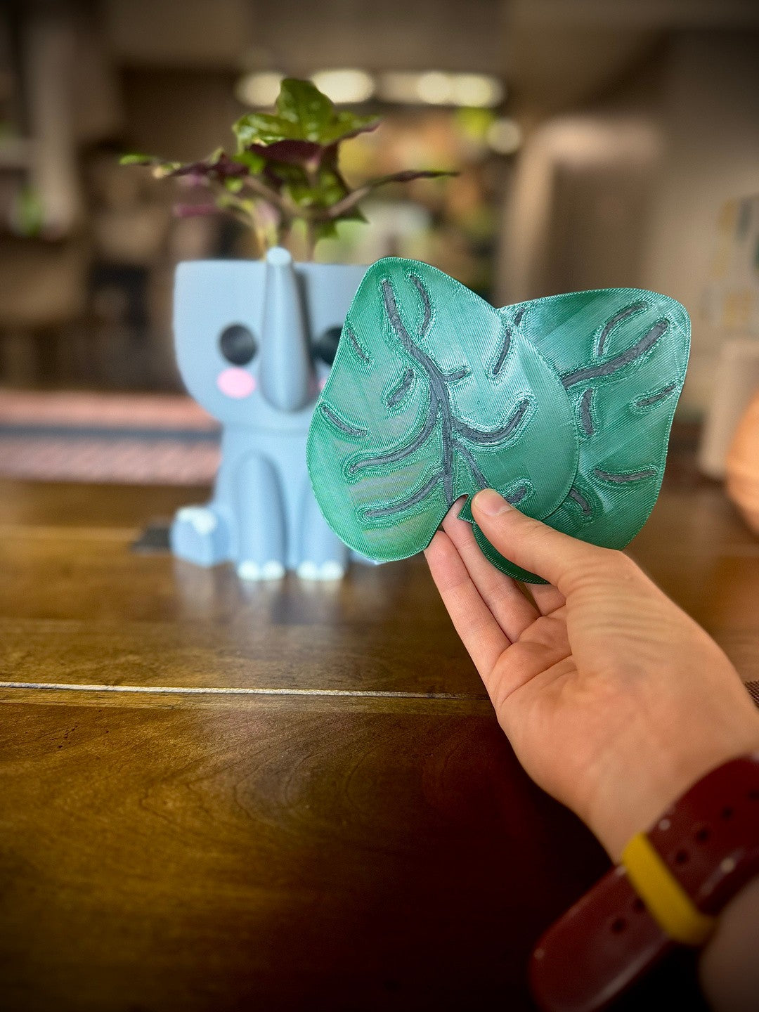 Elephant Ears Planter And Coasters - Multi Purpose Home Decoration (unpainted)