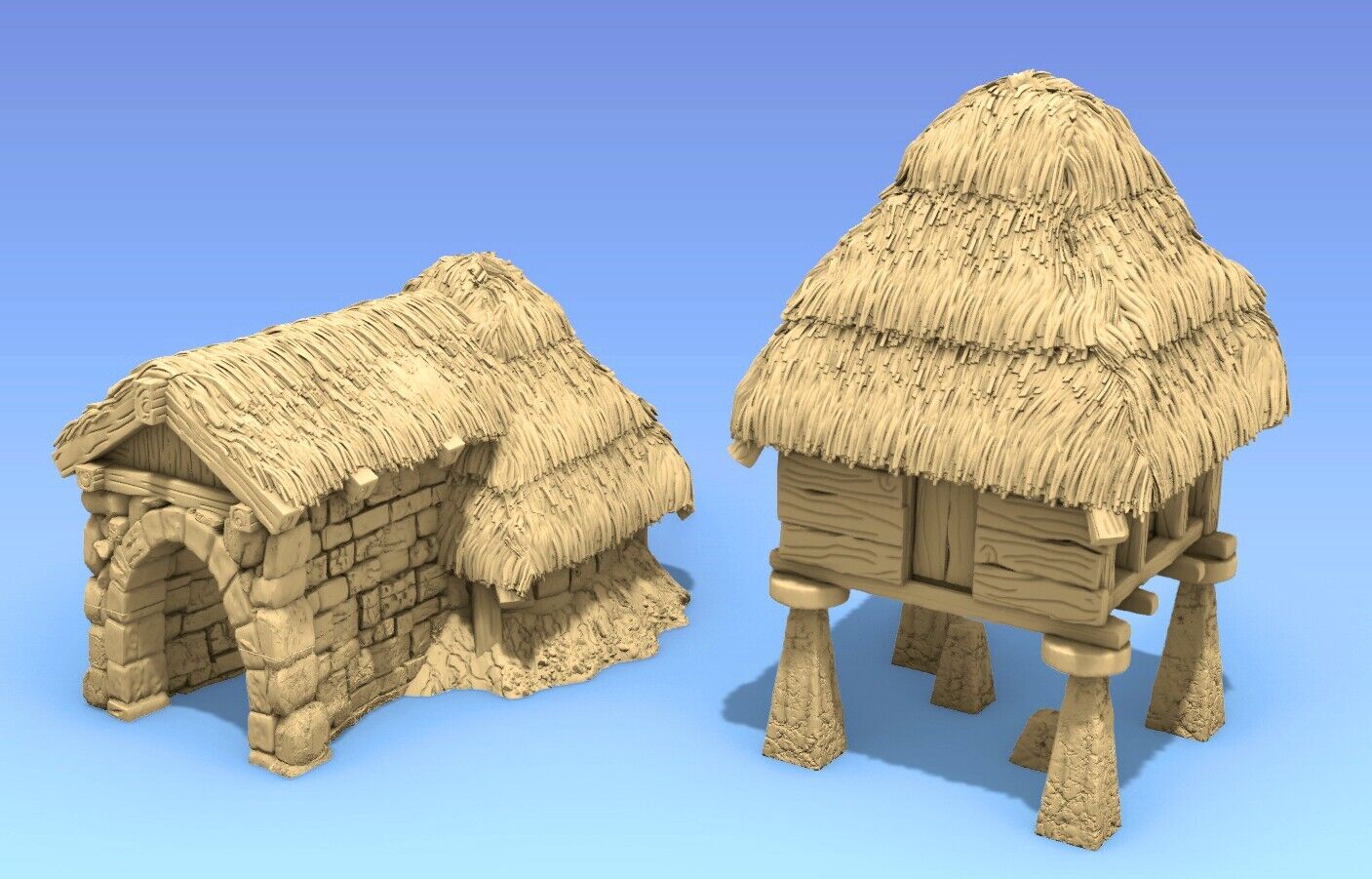 Ice and Grain Store Houses - Thatched Waterfront Granery - Storage Units