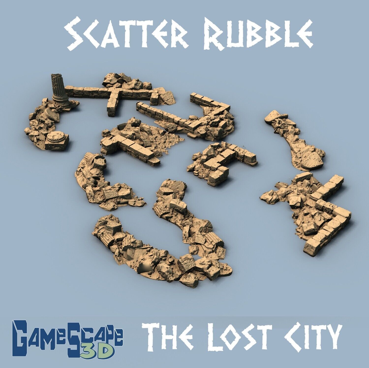 Scatter Rubble - Ruined Terrain - Road Destruction - Mini Terrain - Wasteland