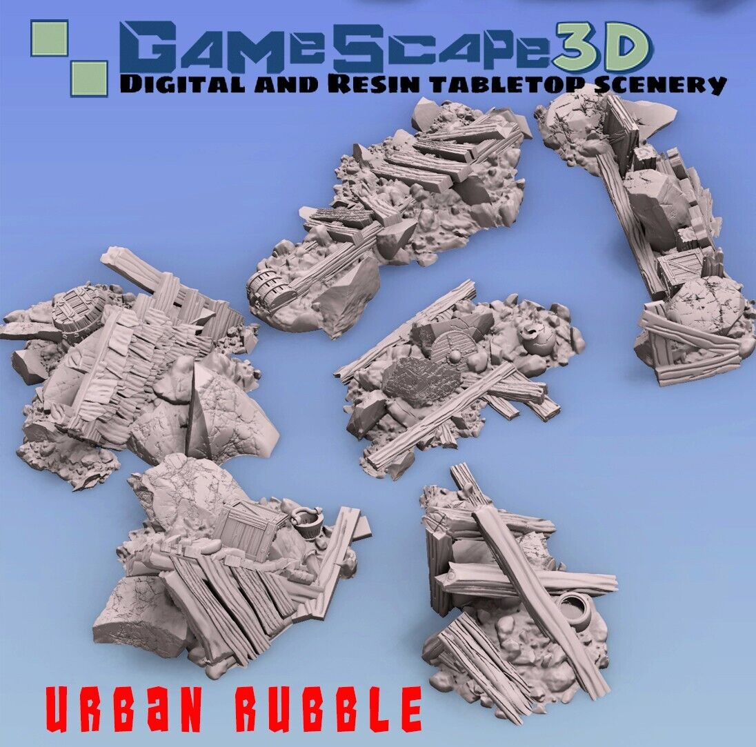 Urban Rubble Piles - Mounds of Debris - Scattered Ruin - Destroyed Terrain