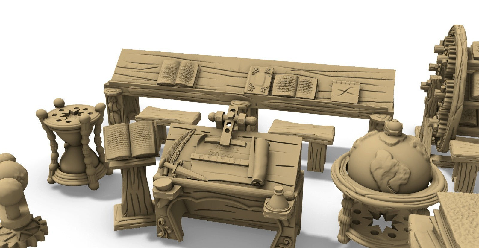 Library Scatter - Bookshelves - Astronomy Pieces - Maps - Globes - Scrolls